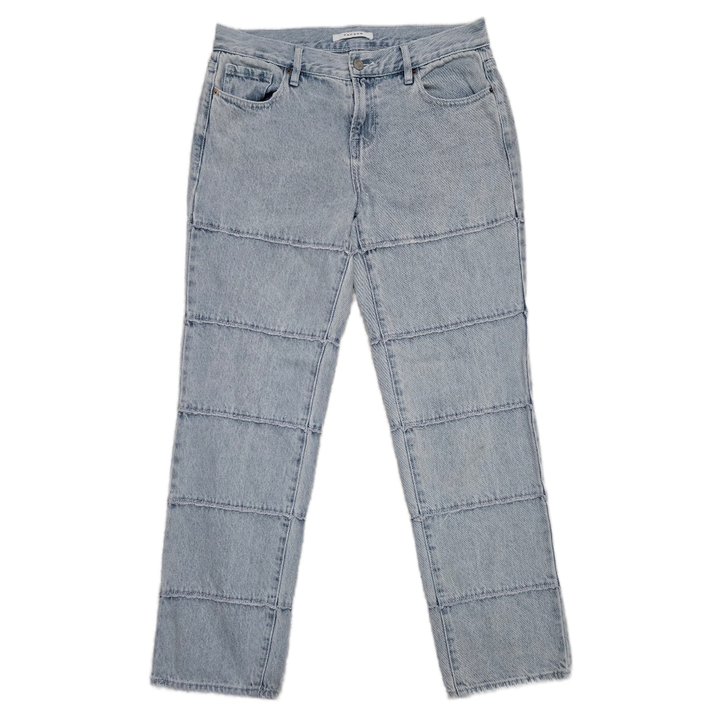 PacSun Seamed Low Rise Straight Leg Jeans Light Wash Blue Denim Size 27